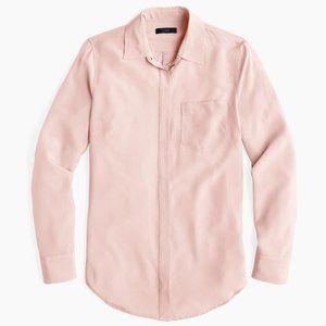 NWT J. Crew 100% Silk Pink Button-up Shirt Blouse